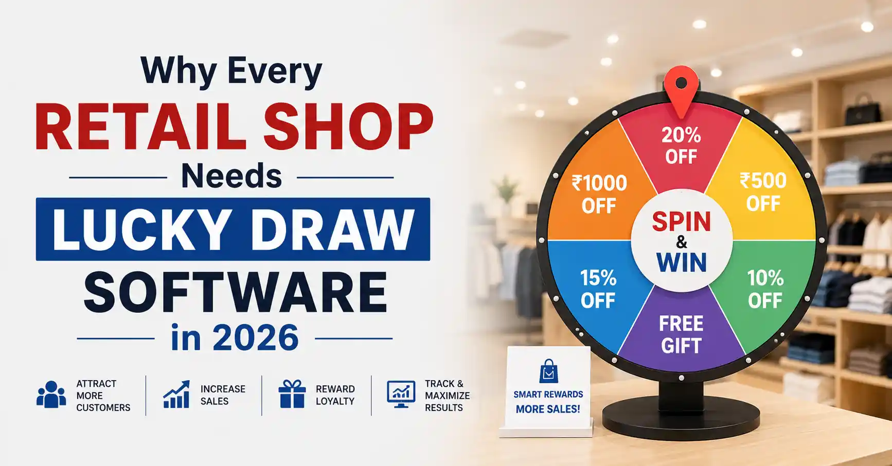 Retail shop using Lucky Draw Software in 2026 to increase sales and customer engagement